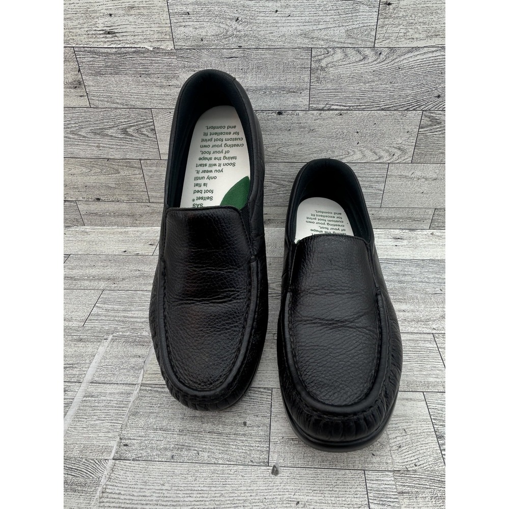SAS Twin Womens Sz 9 M Black Leather Tri Pad Loafers Shoes Comfort Slip On